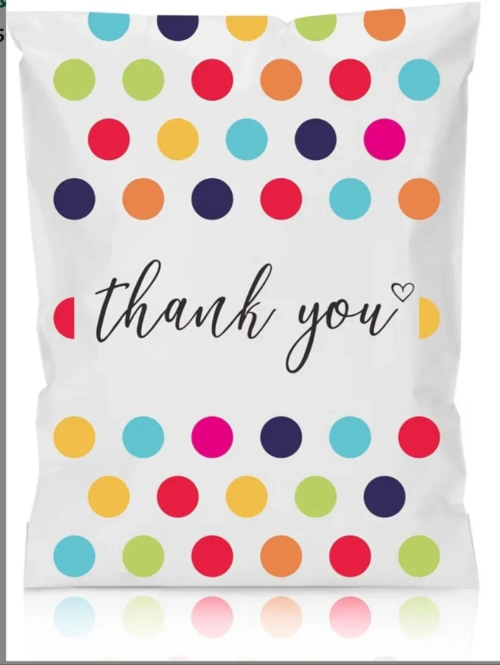 25ct, 6x9 THANK YOU DOTS POLY MAILERS